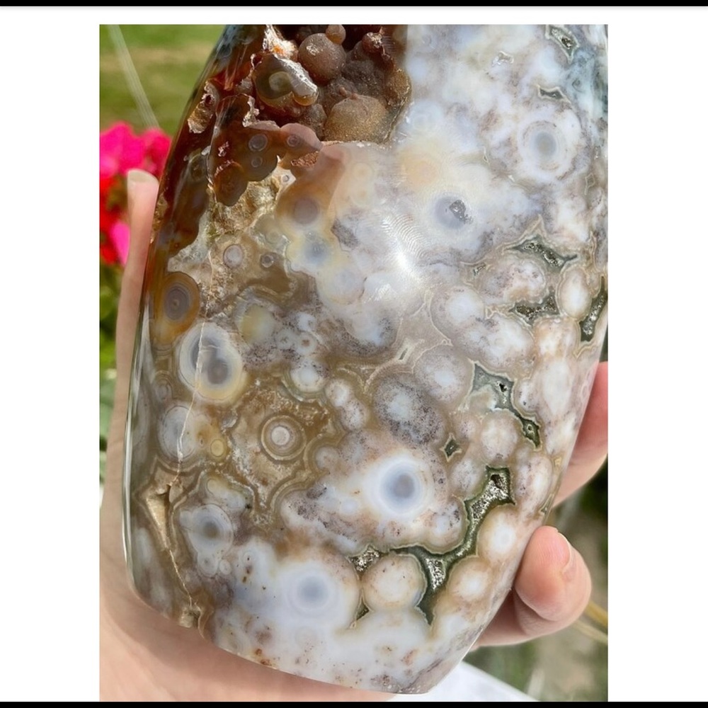 Pink/ mauve 8th vein ocean Jasper freeform - Picture 7 of 9